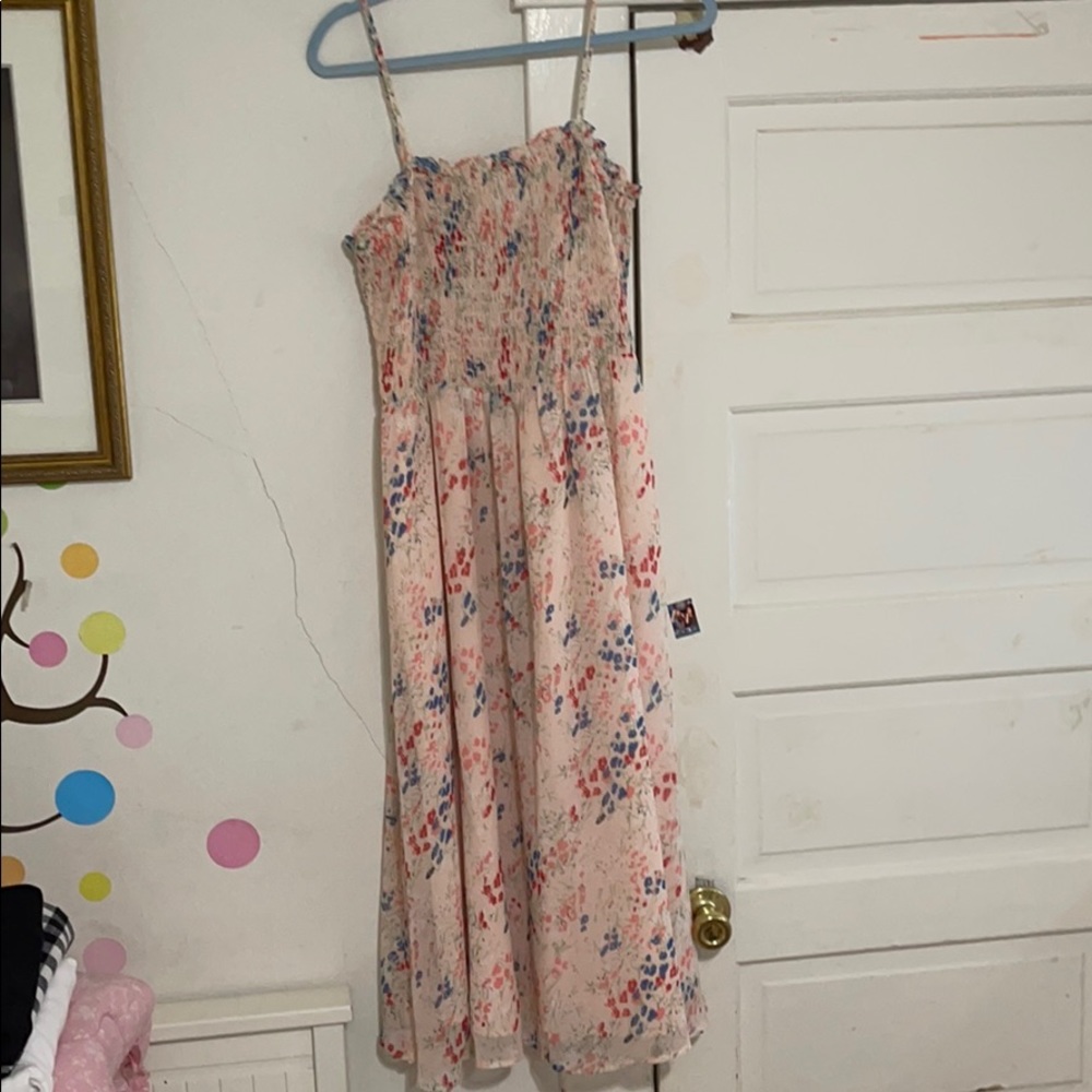 forever21 pink floral midi/maxi dress